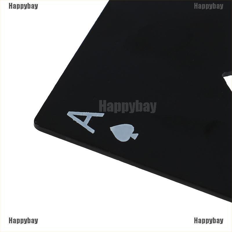 Happybay Beer Bottle Opener Black Poker Card Personalized Stainless Steel of Spades Bar