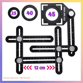 Thước Đo Đa Góc - Thước Đo 6 Góc Gấp Lỗ Định Vị Đa Năng Bằng Hợp Kim Nhôm