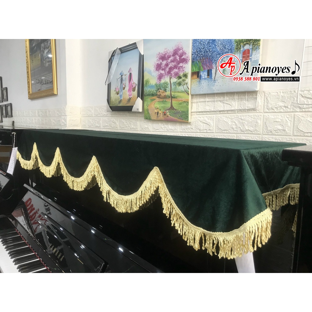 💥GIÁ RẺ VÔ ĐỊCH💥  Khăn phủ Đàn Piano Cơ Upright Đỏ hồng nhung/xanh két