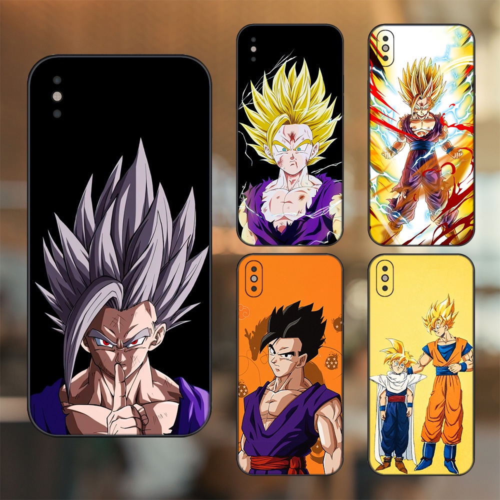 Ốp lưng iPhone Xs Max dẻo đen cạnh vuông in hình Gohan Dragon Ball