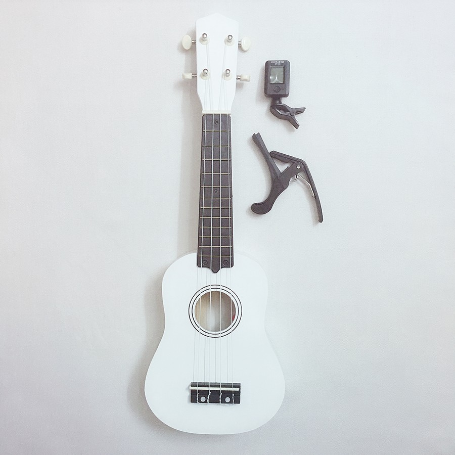 COMBO 4 đàn ukulele soprano tặng kèm capo nâng tông + máy lên dây điện tử - HÀNG CÓ SẴN