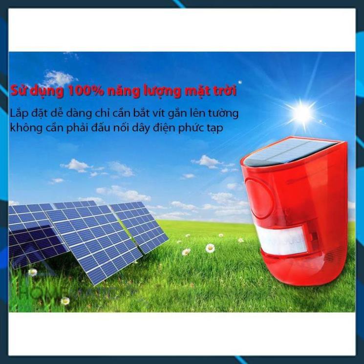 Còi chống trộm SOLAR, còi hú, chuông báo chống trộm hồng ngoại dùng năng lượng mặt trời, BH 6 tháng