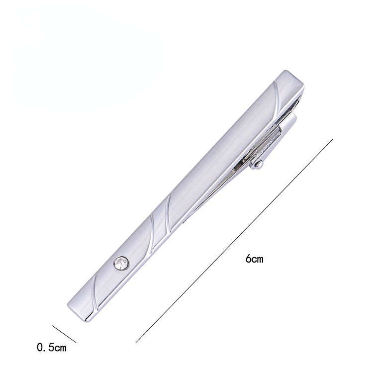 Kẹp Cà Vạt Màu Bạc Đơn Giản Thời Trang Cho Nam