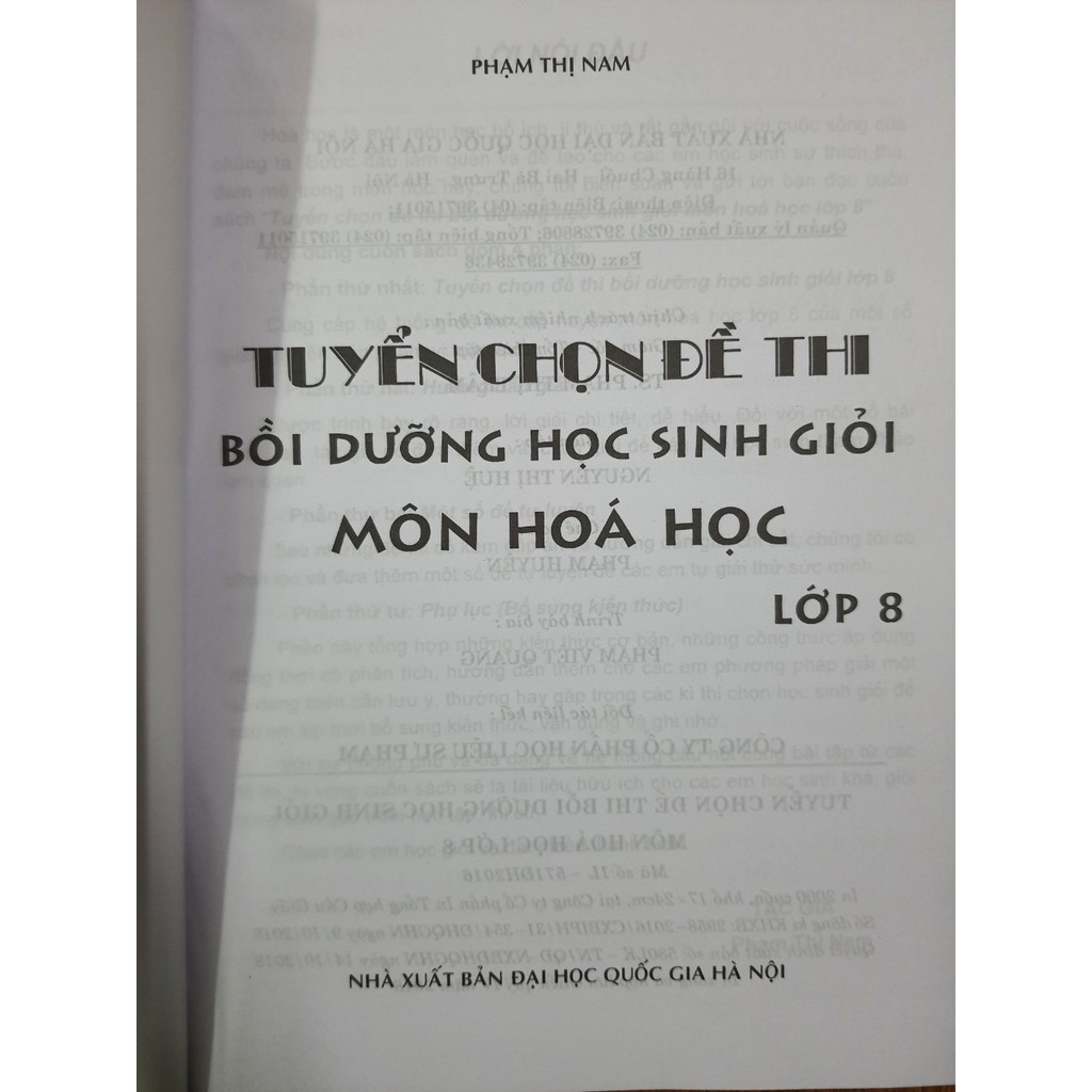 Sách - Tuyển chọn Đề thi bồi dưỡng học sinh giỏi môn Hoá học Lớp 8