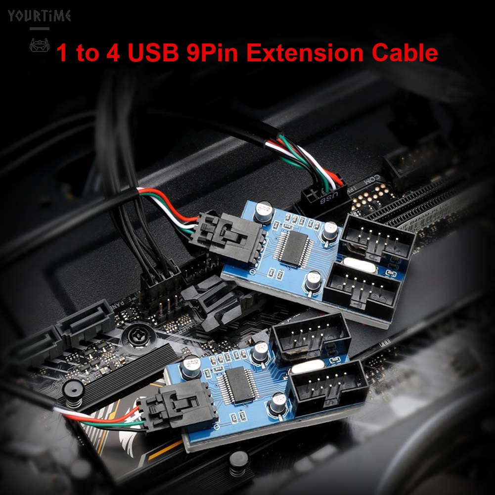 Cáp chia cổng USB 9 pin với 1/2 cổng cho bảng mạch chủ