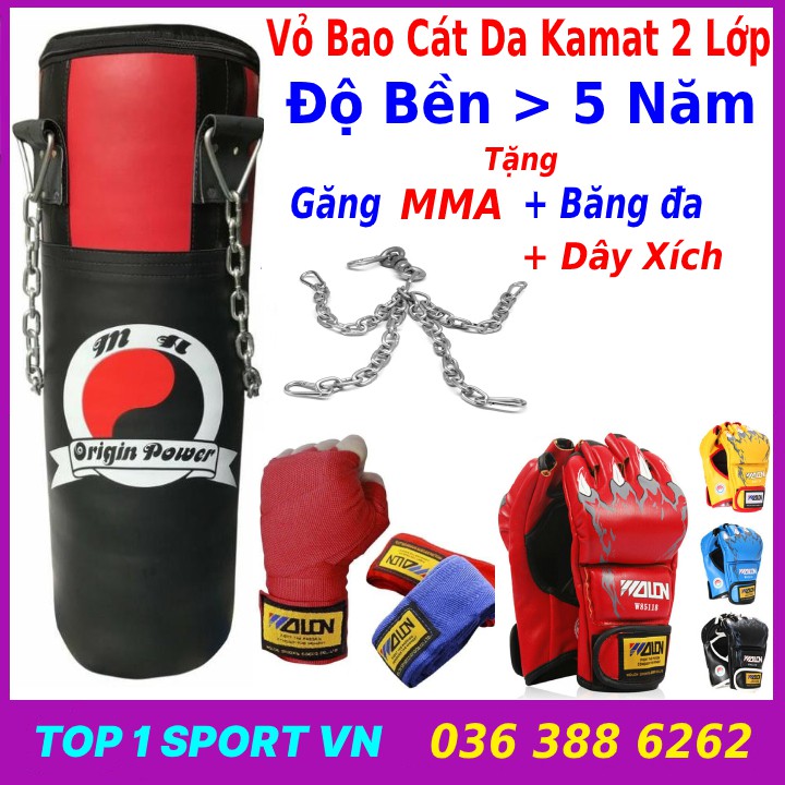 Combo Vỏ Bao Cát Đấm Bốc Boxing Treo Tường + Găng Tay UFC Hở Ngón Hoặc Găng bao tay tập đấm bốc boxing BN chính hãng