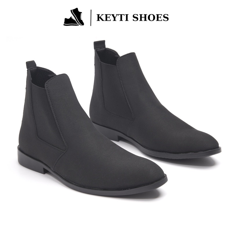Giày Chelsea boots nam da lộn, cổ chun, đế khâu chắc chắn