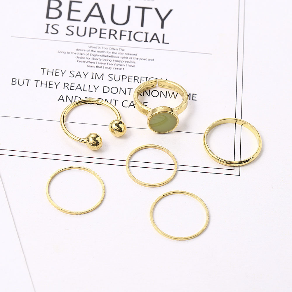 Bộ 5 Chiếc Nhẫn Thời Trang Phong Cách Hàn Quốc