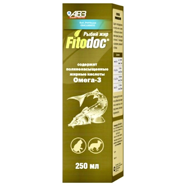 Dầu cá hồi Fitodoc dưỡng lông và tăng đề kháng cho chó mèo (250ml)