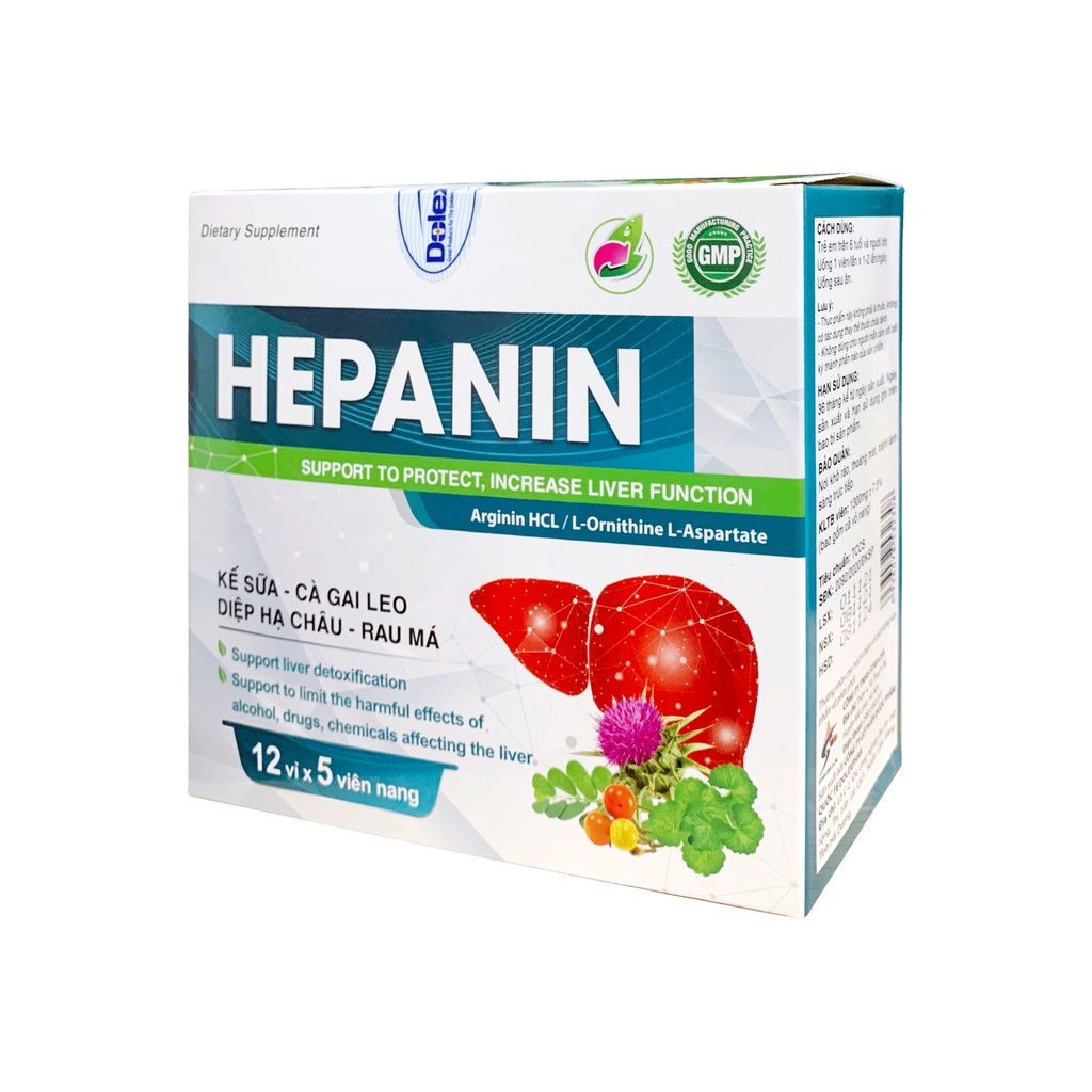 Viên Uống Cà Gai Leo Tăng Cường Chức Năng Gan HEPANIN - HỘP 60 VIÊN