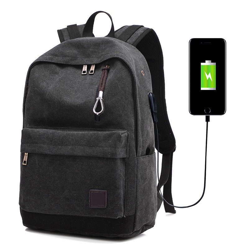 Multi-function USB Charging Camera Laptop Notebook Backpack Canvas Bag ETWK