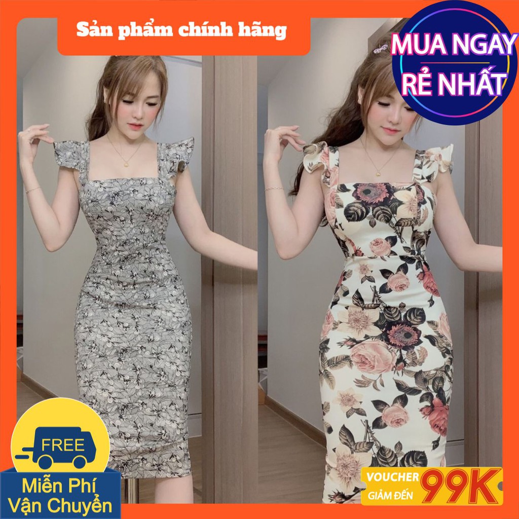 [CÓ SẴN]  Váy body dây bèo chân váy nữ trắng đi biển dự tiệc bigsize giá rẻ đẹp