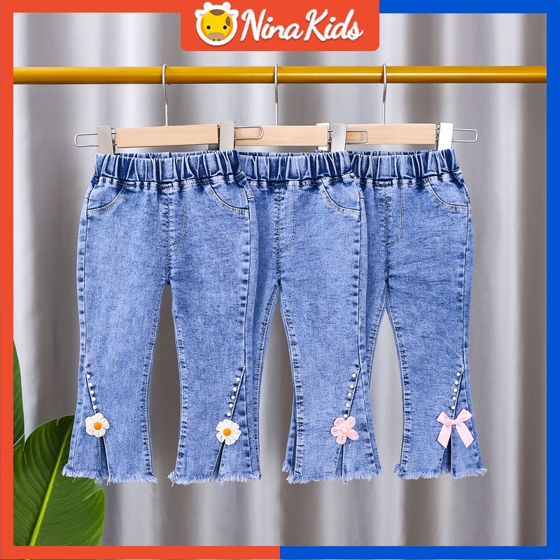 Quần Jean Rách Thời Trang Cho Bé Gái 1-6 Tuổi