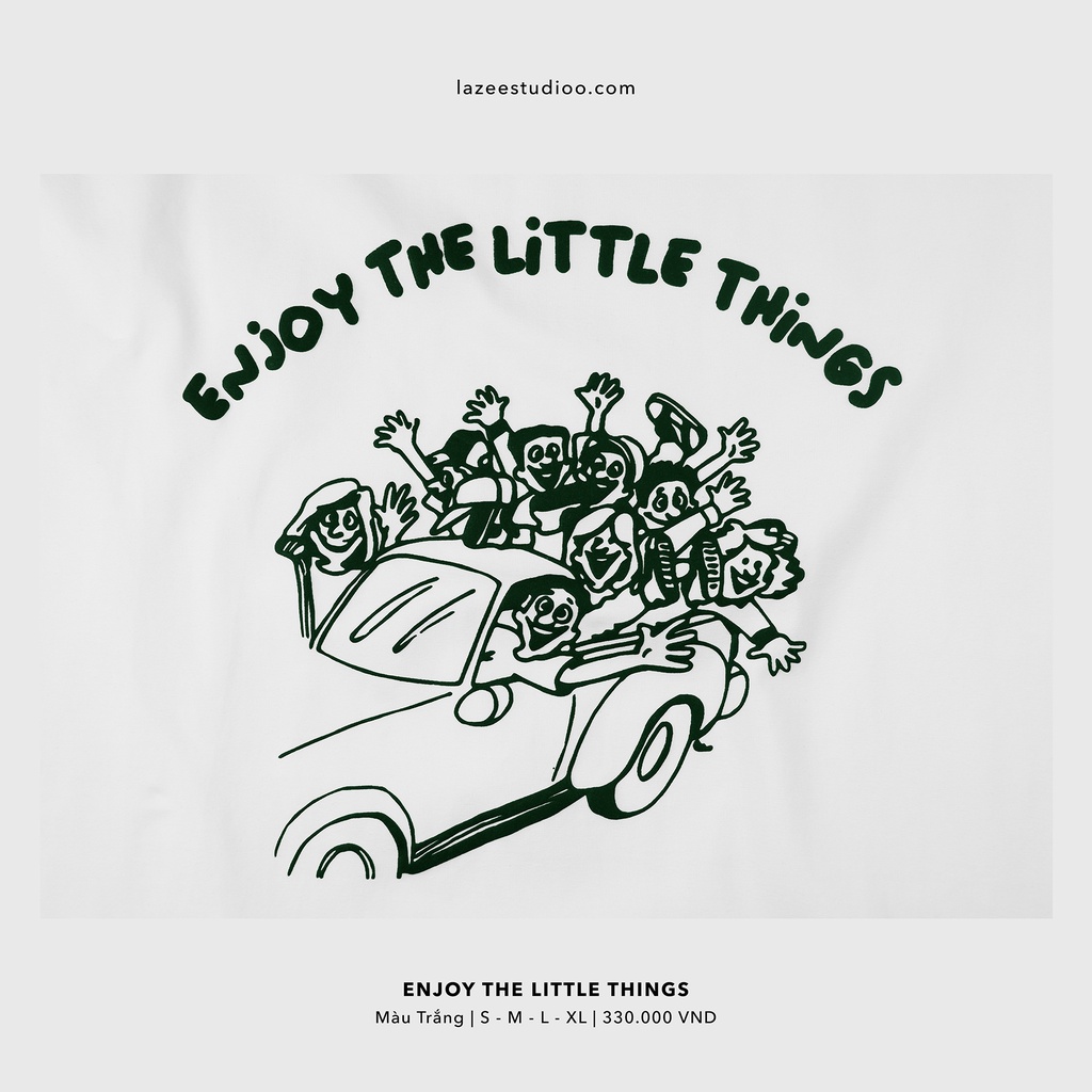 Áo thun - ENJOY THE LITTLE THINGS | LAZEE STUDIOO | Vàng - Xanh Lá Đậm - Trắng - Đen | Form Regular
