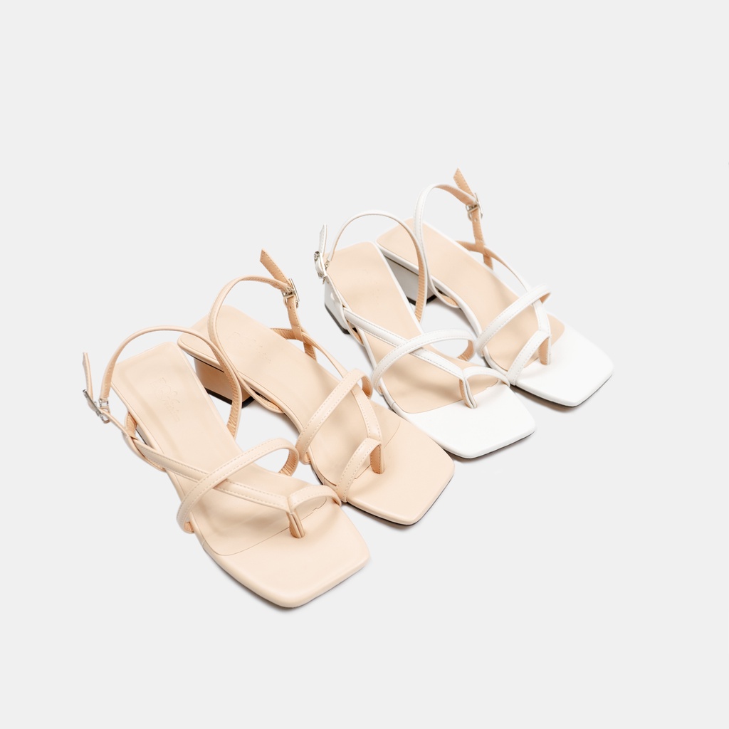 Giày sandal cao gót nữ 3p xỏ ngón quai mảnh đẹp BQ Gi H167