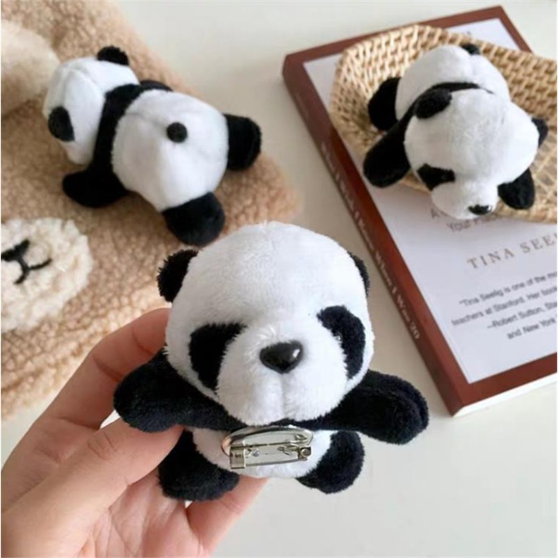 Ghim cài áo hình gấu trúc 3d bằng vải lông dễ thương 22154