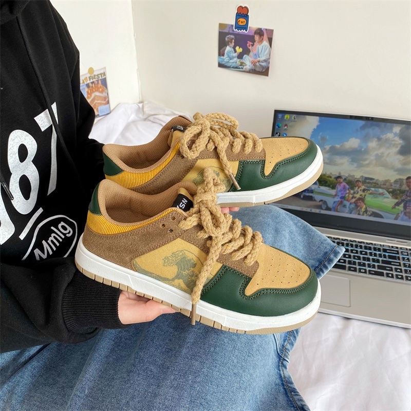 Giày Thể Thao Cổ Thấp Phối Dây Thừng Thời Trang Nam Nữ