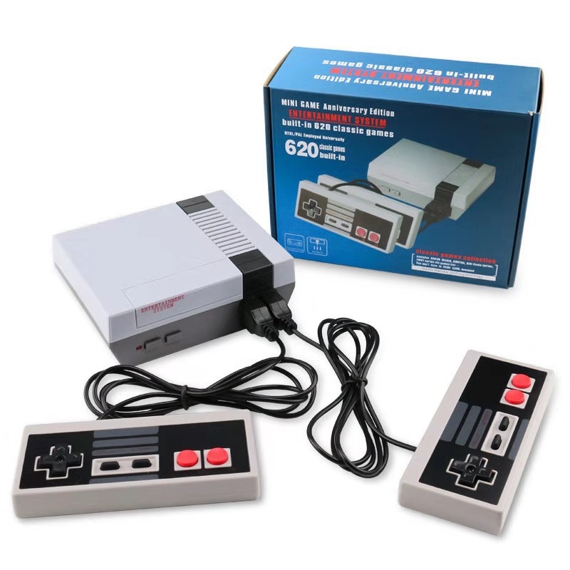 Máy Chơi Game NES620,bộ nhớ 256gb kèm 620 game 8bit,2 tay cầm,cáp tivi AV.