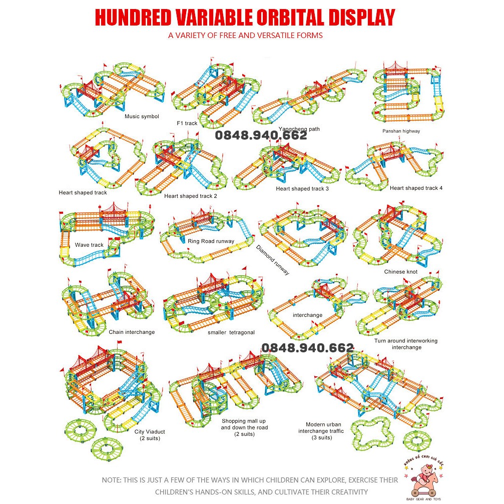 [TẶNG PIN] Bộ đồ chơi đường ray 92 chi tiết lắp ráp đường đua xe ô tô phát triển sáng tạo cho bé
