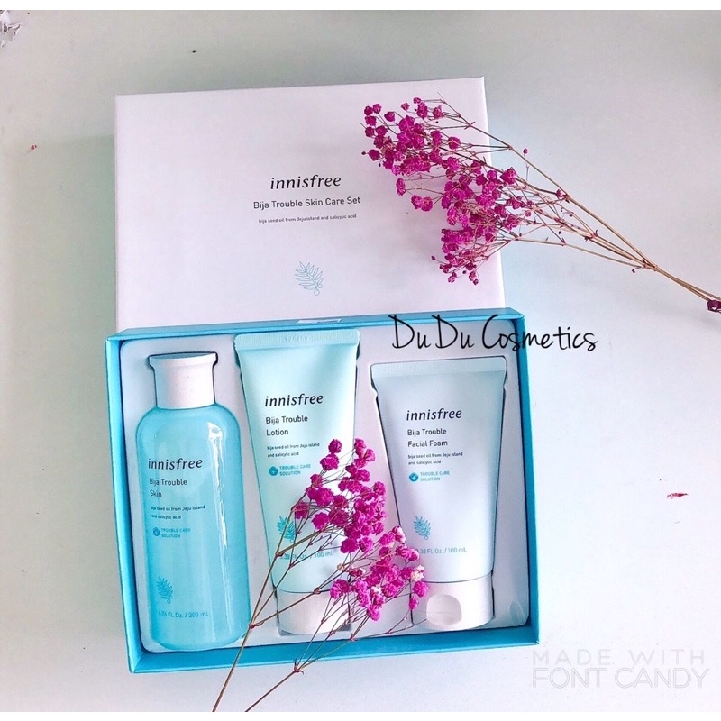 Set Innisfree Bija Trouble Skin Care 3 sản phẩm