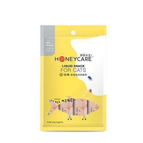 Honeycare Mèo đồ ăn nhẹ Dải mèo hút vào con mèo của trẻ em hạt ướt, kem dinh dưỡng tươi, chất béo, béo, thức ăn cho mèo