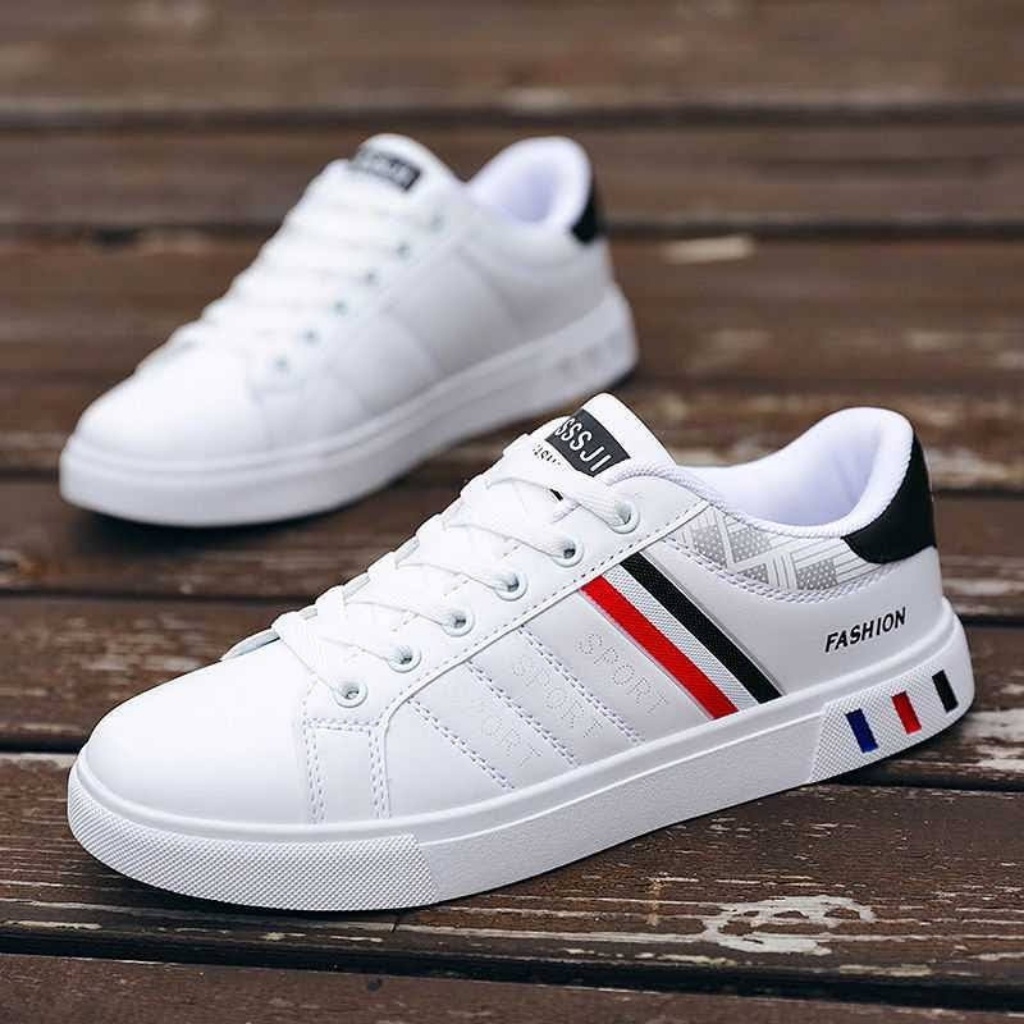 Giầy Sneaker Giầy Thể Thao Nam Da G07 Đế Mềm Chống Trơn Trượt Thoáng Khí Khử Mùi Phong Cách Hàn Quốc