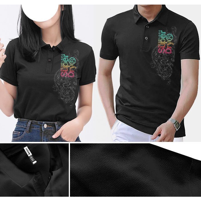Áo Thun Polo Nam Cặp Đôi Couple áo thun có cổ in 3D sắc nét Polo phong cách lịch lãm độc đáo -B&W POLO149