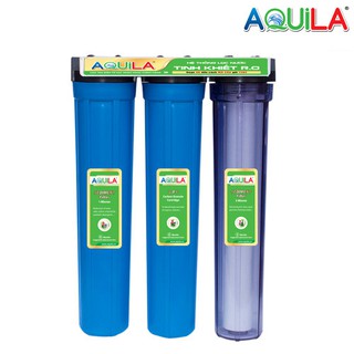 Combo Bộ lọc nước sinh hoạt 3 cấp 20 inch 3 ly trong cộng bộ lõi