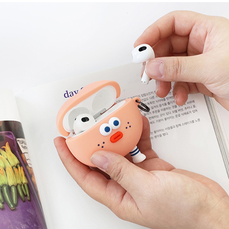 Vỏ Bảo Vệ Hộp Sạc Tai Nghe Airpods 3 Pro 2 3 Họa Tiết Hoạt Hình Quả Cà Chua Đỏ 2021 Phong Cách Mới Ốp