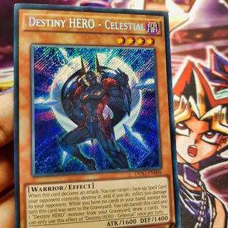 Thẻ bài yugioh chính hãng | destiny hero - celestial | deso secret rare.