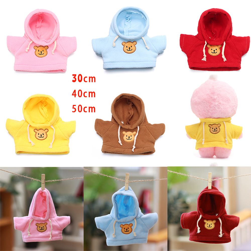 Áo hoodie cho thú nhồi bông 30/40/50cm in họa tiết động vật dễ thương nhiều màu sắc