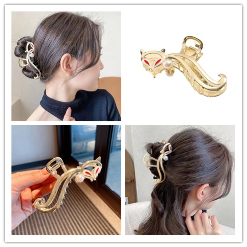 Kẹp Tóc Hình Cá Mập Phối Ngọc Trai Thời Trang Cho Nữ