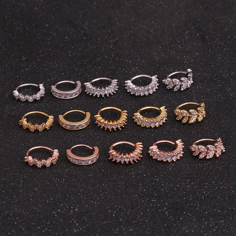 Khuyên đeo vành tai BEADIA 8mm nhiều kiểu dáng thời trang cá tính