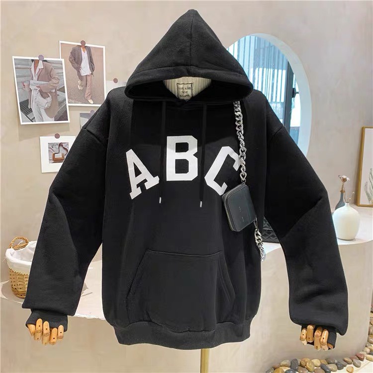 Áo hoodie in hình ABC nam nữ,chất nỉ bông dầy dặn , ao hoodie form rộng unisex