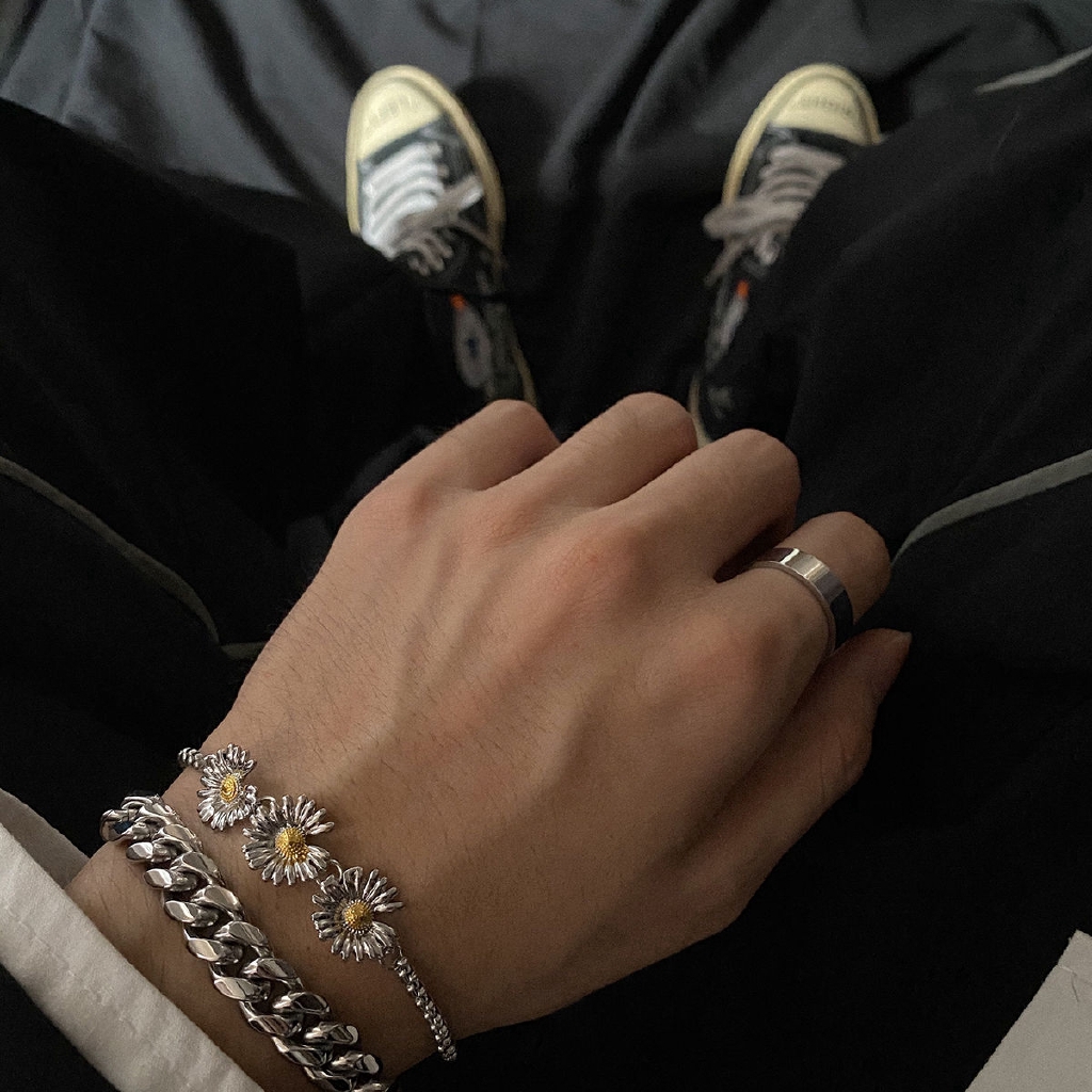 Vòng tay mặt hình 3 hoa cúc phong cách hip-hop 23427 thời trang dễ phối đồ
