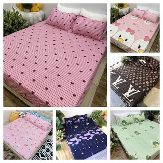 Ga bọc đệm bo chun coton poly đa dạng mẫu,1m4,1m6(mẫu hoa ghi)
