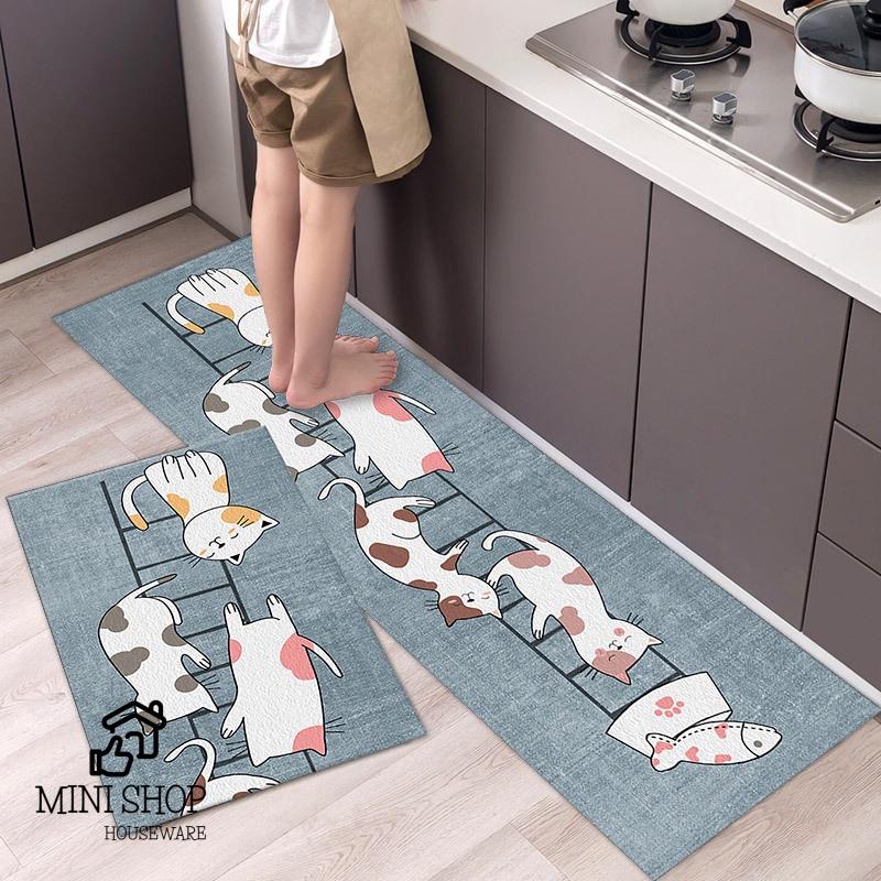 (1Tấm 40 x120Cm) Tấm Thảm Lau Chân Nhà Bếp Dài Chống Trượt Thấm Nước Cao Cấp