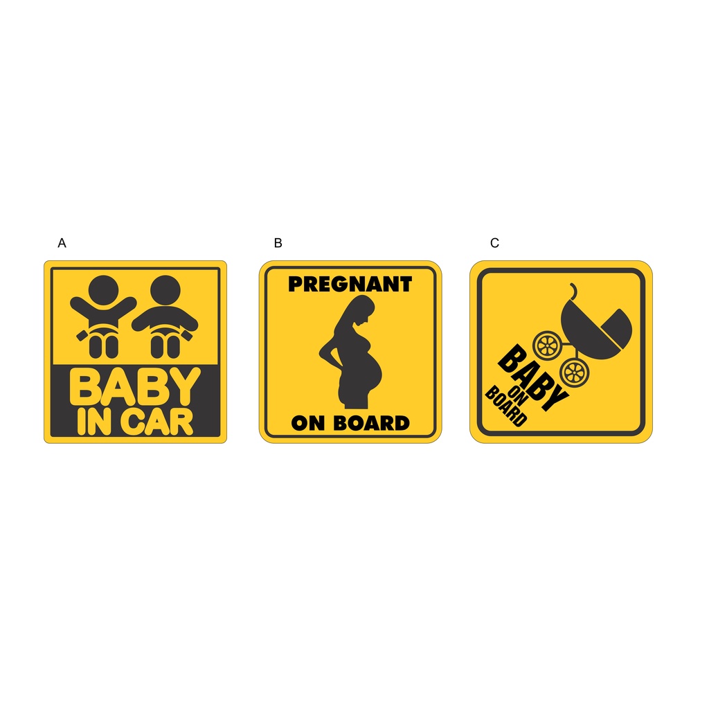 Baby in car decal và decal  phát sáng