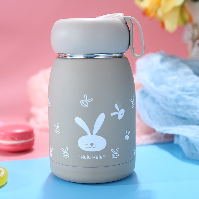 Bình Ủ Cháo Giữ Nhiệt Bằng Thép Không Rỉ 320ml Hình Thỏ Đáng Yêu Cho Mẹ Và Bé