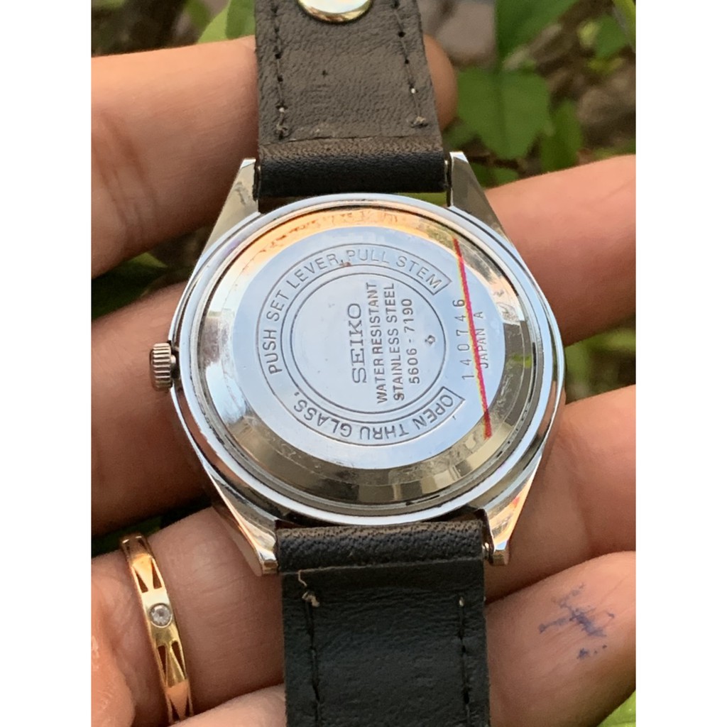 Đồng hồ nam Seiko LM automatic 2 lịch, niềng thép không gỉ, dây da