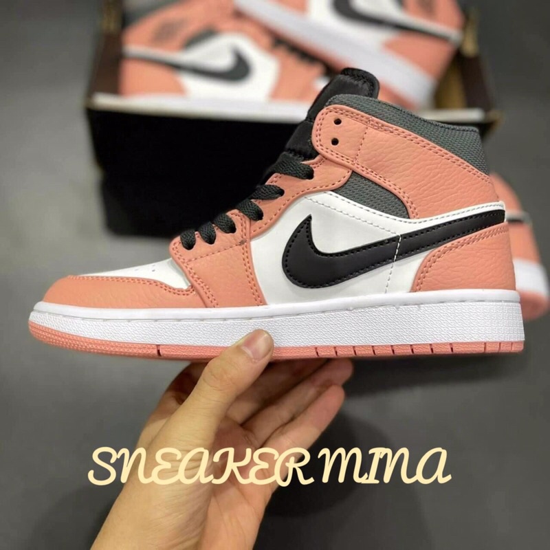 Jordan hồng cam 11  ,  Giày jd1 hồng cao cổ thể thao nam nữ sneaker full box