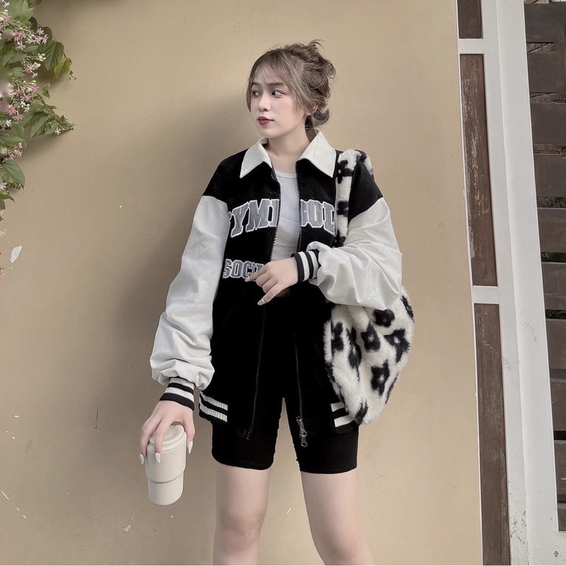 [ ẢNH THẬT ] ÁO KHOÁC BOMBER DÙ SYMBOLIC ĐEN FORM RỘNG OVERSIZE