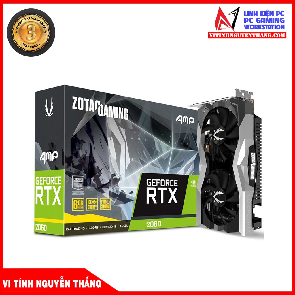 CARD MÀN HÌNH ZOTAC RTX 2060 (6GB GDDR6, 192-BIT, HDMI+DP, 1X8-PIN)