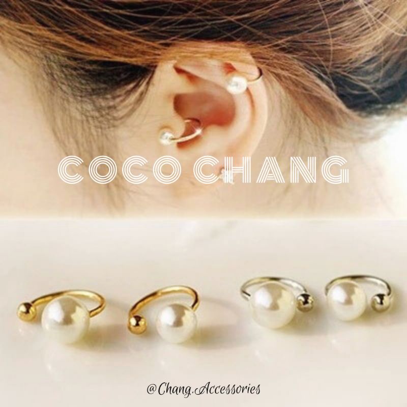 Bông tai kẹp vành nam nữ vàng bạc cá tính unisex ulzzang  cocochang shop