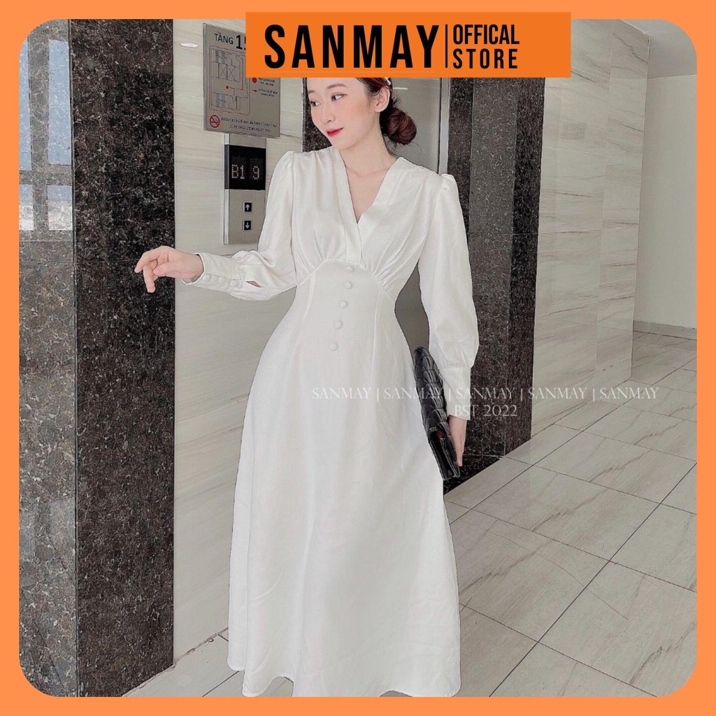 Đầm Cô Dâu Trắng SANJOLI Váy Đi Dự Tiệc Cưới Tay Dài Đẹp Dáng Suông Maxi Cao Cấp Thiết Kế Sang Trọng Hàn Quốc VD034 | BigBuy360 - bigbuy360.vn