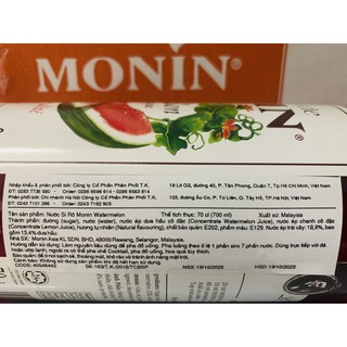 Syrup Monin Dưa hấu/Watermelon chai thủy tinh 700ml