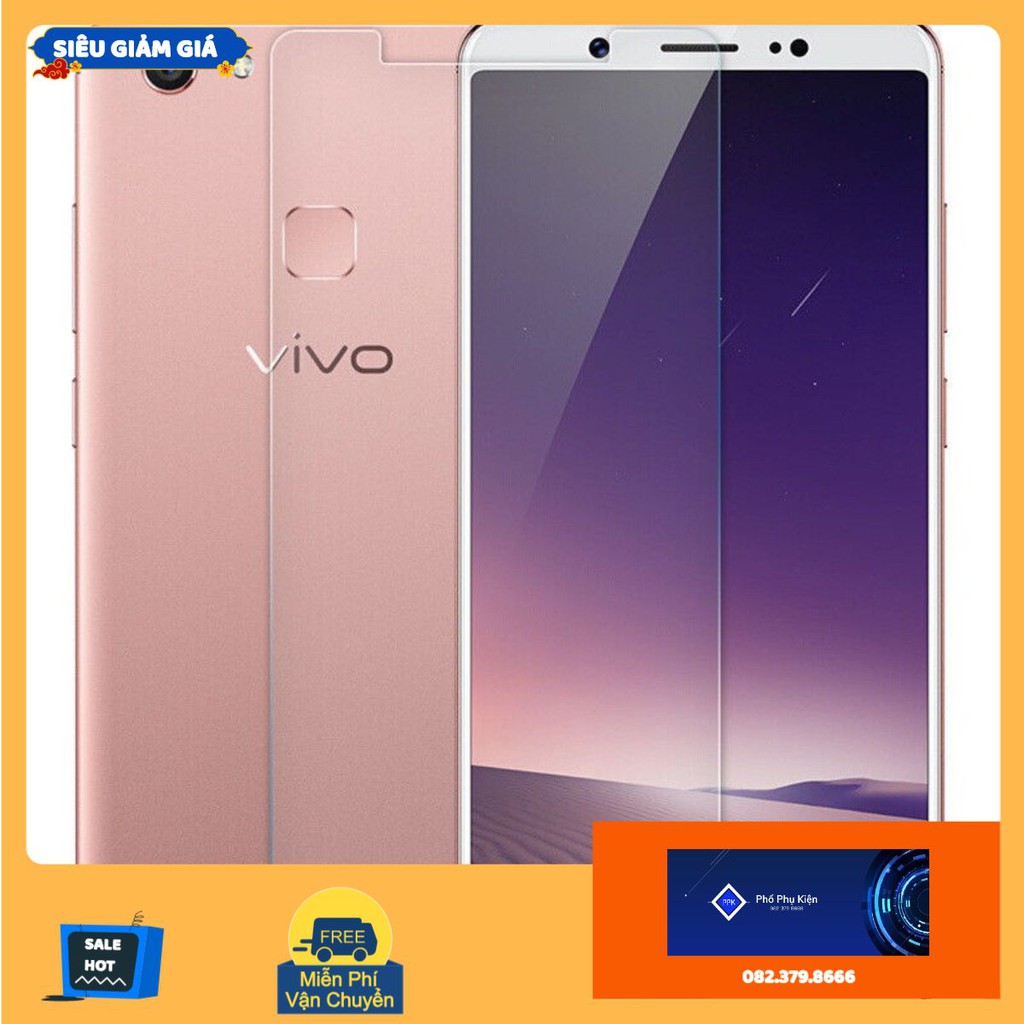 Kính cường lực VIVO Y71 trong suốt đủ hộp và giấy lau vệ sinh ướt khô .