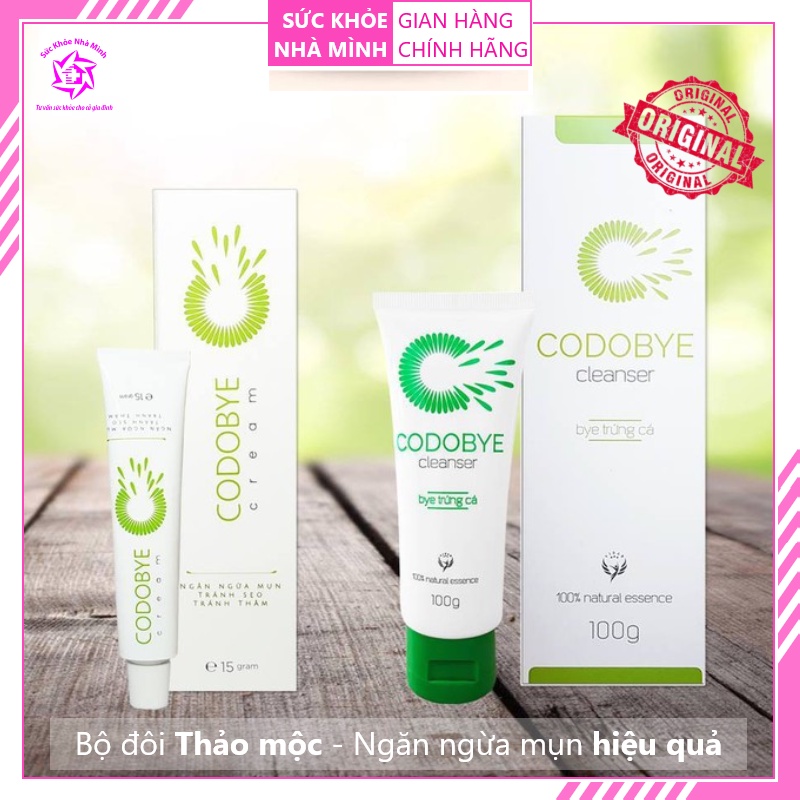 SKNM | COMBO Kem bôi mụn + Sữa rửa mặt CODOBYE ® - Thảo Mộc An Toàn