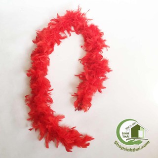 Dây lông vũ, lông ngỗng dài 2m - màu đỏ