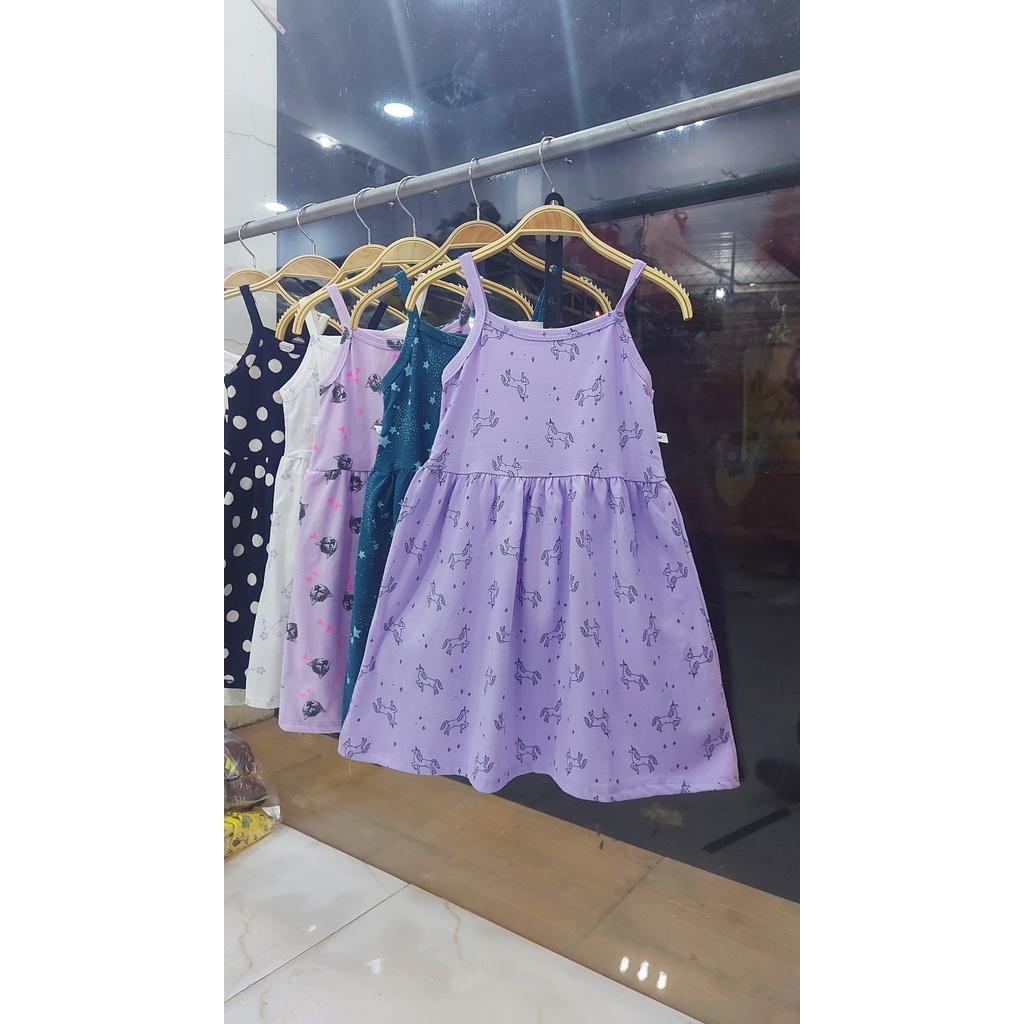 Hai dây hoa họa tiết D2M5H đầm siêu yêu cho bé